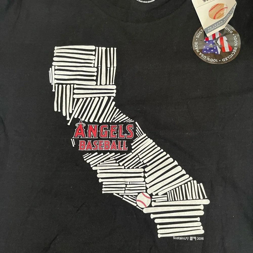 Angels Baseball Women’s T-shirt black size Small - Picture 2 of 5